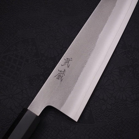 Gyuto SKD11 Nashiji Buffalo Ebony Handle 240mm-SKD11-Nashiji-Japanese Handle-[Musashi]-[Japanese-Kitchen-Knives]