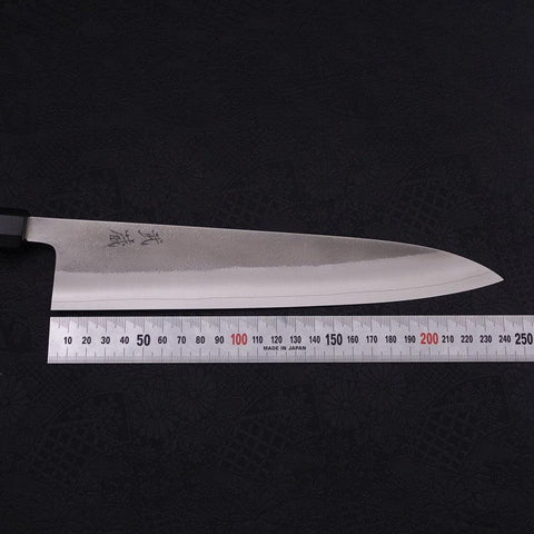 Gyuto SKD11 Nashiji Buffalo Ebony Handle 240mm-SKD11-Nashiji-Japanese Handle-[Musashi]-[Japanese-Kitchen-Knives]