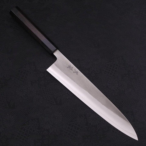 Gyuto SKD11 Nashiji Buffalo Ebony Handle 240mm-SKD11-Nashiji-Japanese Handle-[Musashi]-[Japanese-Kitchen-Knives]