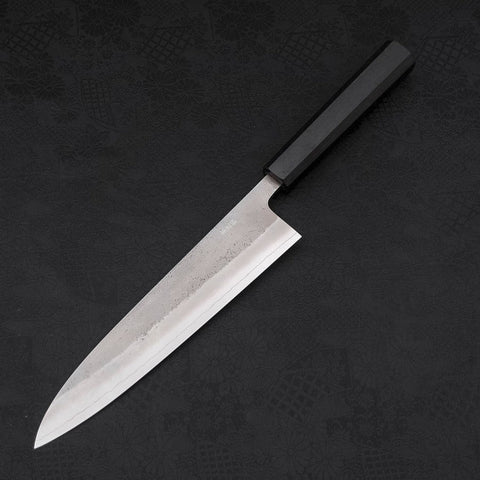 Gyuto SKD11 Nashiji Ebony Handle 210mm-SKD11-Nashiji-Japanese Handle-[Musashi]-[Japanese-Kitchen-Knives]