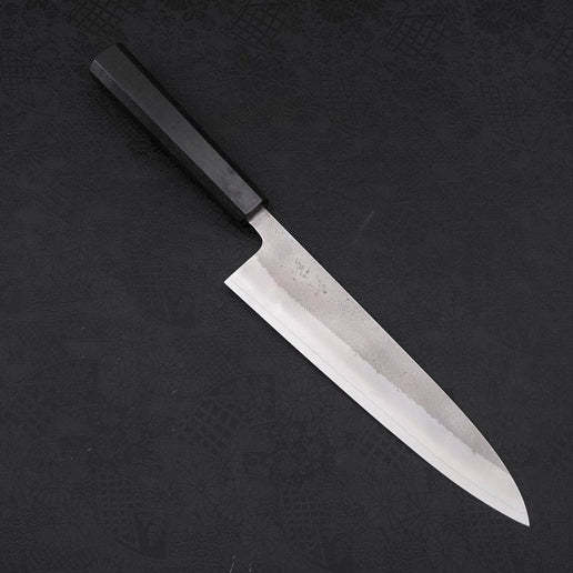 Gyuto SKD11 Nashiji Ebony Handle 210mm-SKD11-Nashiji-Japanese Handle-[Musashi]-[Japanese-Kitchen-Knives]