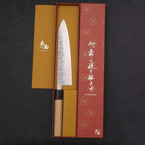 Gyuto SLD Nashiji Washi Buffalo Magnolia Handle 210mm-SLD-Nashiji Washi-Japanese Handle-[Musashi]-[Japanese-Kitchen-Knives]