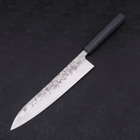 Gyuto SLD Nashiji Washi Dark Blue Urushi Handle 240mm-SLD-Nashiji Washi-Japanese Handle-[Musashi]-[Japanese-Kitchen-Knives]