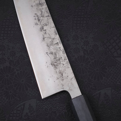 Gyuto SLD Nashiji Washi Dark Blue Urushi Handle 240mm-SLD-Nashiji Washi-Japanese Handle-[Musashi]-[Japanese-Kitchen-Knives]