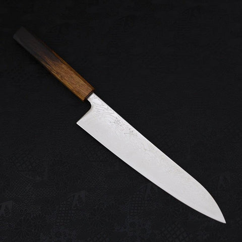 Gyuto SLD Wave Nickel Damascus Yaki Urushi Handle 240mm-SLD-Damascus-Japanese Handle-[Musashi]-[Japanese-Kitchen-Knives]