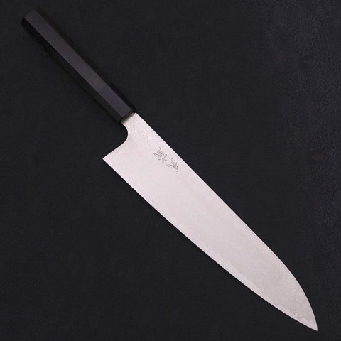 Gyuto Silver Steel #3 Damascus Buffalo Ebony Handle 240mm-Silver steel #3-Damascus-Japanese Handle-[Musashi]-[Japanese-Kitchen-Knives]