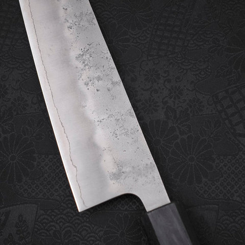 Gyuto Silver Steel #3 Nashiji Dark Blue Urushi Handle 210mm-Silver steel #3-Nashiji-Japanese Handle-[Musashi]-[Japanese-Kitchen-Knives]