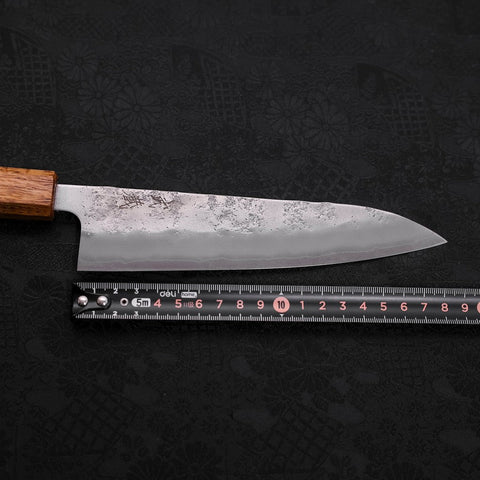 Gyuto Silver Steel #3 Nashiji Oak Handle 180mm-Silver steel #3-Nashiji-Japanese Handle-[Musashi]-[Japanese-Kitchen-Knives]