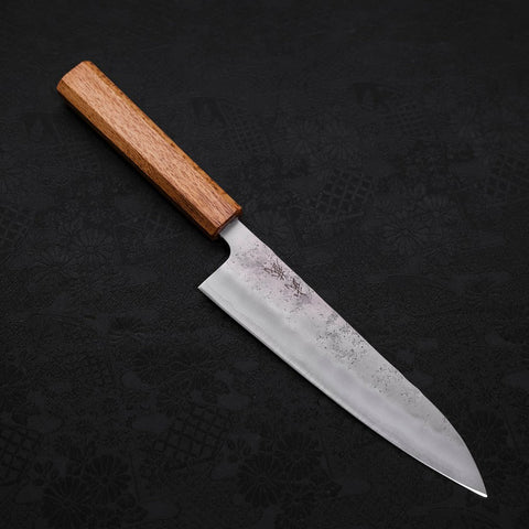 Gyuto Silver Steel #3 Nashiji Oak Handle 180mm-Silver steel #3-Nashiji-Japanese Handle-[Musashi]-[Japanese-Kitchen-Knives]