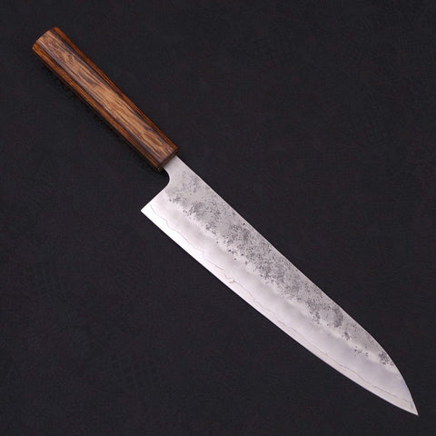 Gyuto Silver Steel #3 Nashiji Sumi Urushi Handle 240mm-Silver steel #3-Nashiji-Japanese Handle-[Musashi]-[Japanese-Kitchen-Knives]