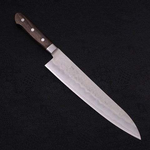 Gyuto Silver Steel #3 Nashiji Western Handle 240mm-Silver steel #3-Nashiji-Western Handle-[Musashi]-[Japanese-Kitchen-Knives]