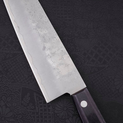 Gyuto Silver Steel #3 Nashiji Western Purple Handle 210mm-Silver steel #3-Nashiji-Western Handle-[Musashi]-[Japanese-Kitchen-Knives]