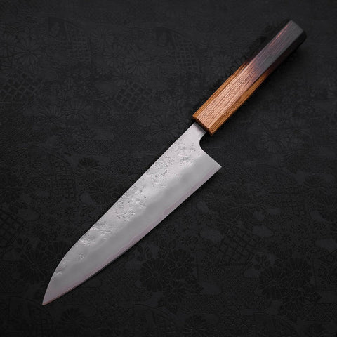 Gyuto Silver Steel #3 Nashiji Yaki Urushi Handle 180mm-Silver steel #3-Nashiji-Japanese Handle-[Musashi]-[Japanese-Kitchen-Knives]