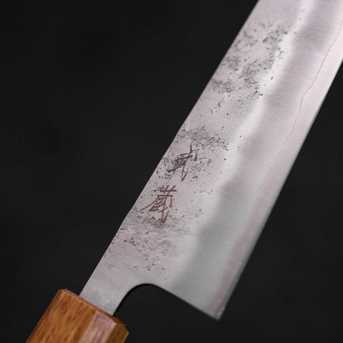 Gyuto Silver Steel #3 Nashiji Yaki Urushi Handle 180mm-Silver steel #3-Nashiji-Japanese Handle-[Musashi]-[Japanese-Kitchen-Knives]