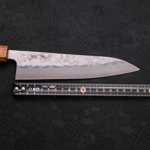 Gyuto Silver Steel #3 Nashiji Yaki Urushi Handle 180mm-Silver steel #3-Nashiji-Japanese Handle-[Musashi]-[Japanese-Kitchen-Knives]