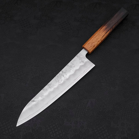 Gyuto Silver Steel #3 Nashiji Yaki Urushi Handle 210mm-Silver steel #3-Nashiji-Japanese Handle-[Musashi]-[Japanese-Kitchen-Knives]