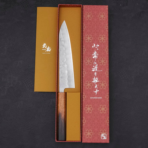 Gyuto Silver Steel #3 Nashiji Yaki Urushi Handle 210mm-Silver steel #3-Nashiji-Japanese Handle-[Musashi]-[Japanese-Kitchen-Knives]