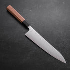 Gyuto Silver Steel #3 Polished Walnut Handle 210mm-Silver Steel #3-Japanese Handle-Polished-[Musashi]-[Japanese-Kitchen-Knives]