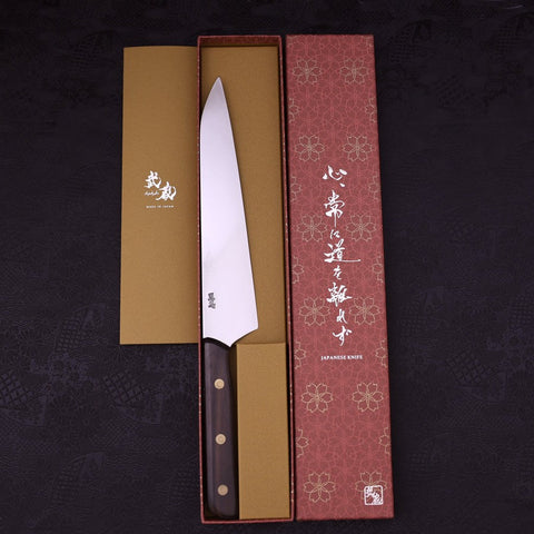 Gyuto Silver Steel #3 Western Ebony Handle 225mm-Silver Steel #3-Japanese Handle-[Musashi]-[Japanese-Kitchen-Knives]