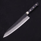 Gyuto Stainless Clad Blue Super Kurouchi Tsuchime Western Black Handle 210mm-Blue Super-Kurouchi-Western Handle-[Musashi]-[Japanese-Kitchen-Knives]