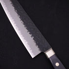 Gyuto Stainless Clad Blue Super Kurouchi Tsuchime Western Black Handle 210mm-Blue Super-Kurouchi-Western Handle-[Musashi]-[Japanese-Kitchen-Knives]