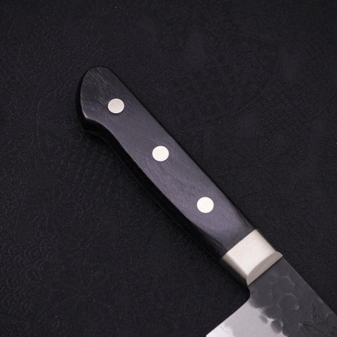 Gyuto Stainless Clad Blue Super Kurouchi Tsuchime Western Black Handle 210mm-Blue Super-Kurouchi-Western Handle-[Musashi]-[Japanese-Kitchen-Knives]