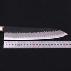 Gyuto Stainless Clad Blue Super Kurouchi Tsuchime Western Black Handle 210mm-Blue Super-Kurouchi-Western Handle-[Musashi]-[Japanese-Kitchen-Knives]