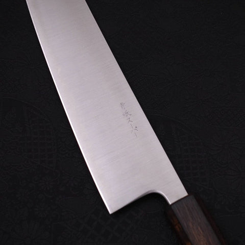 Gyuto Stainless Clad Blue Super Polished Sumi Urushi Handle 240mm-Blue Super-Kurouchi-Japanese Handle-[Musashi]-[Japanese-Kitchen-Knives]