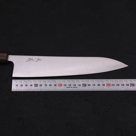 Gyuto Stainless Clad Blue Super Polished Sumi Urushi Handle 240mm-Blue Super-Kurouchi-Japanese Handle-[Musashi]-[Japanese-Kitchen-Knives]