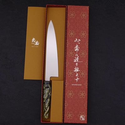 Gyuto VG-1 Polished Ceramics Dragon Handle 210mm-Polished-VG-1-Japanese Handle-[Musashi]-[Japanese-Kitchen-Knives]