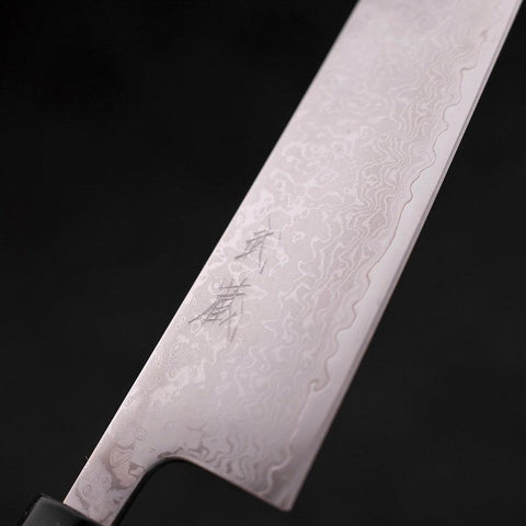 Gyuto VG-10 Damascus Black Buffalo Ebony Handle 210mm-VG-10-Damascus-Japanese Handle-[Musashi]-[Japanese-Kitchen-Knives]