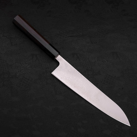 Gyuto VG-10 Damascus Black Buffalo Ebony Handle 210mm-VG-10-Damascus-Japanese Handle-[Musashi]-[Japanese-Kitchen-Knives]