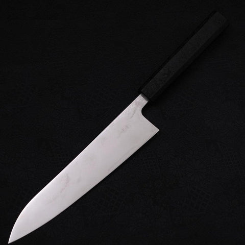 Gyuto VG-10 Damascus Black Ishime Urushi Handle 210mm-VG-10-Damascus-Japanese Handle-[Musashi]-[Japanese-Kitchen-Knives]