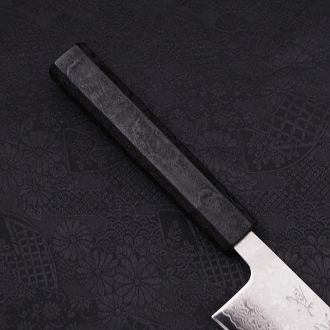 Gyuto VG-10 Damascus Black Ishime Urushi Handle 210mm-VG-10-Damascus-Japanese Handle-[Musashi]-[Japanese-Kitchen-Knives]