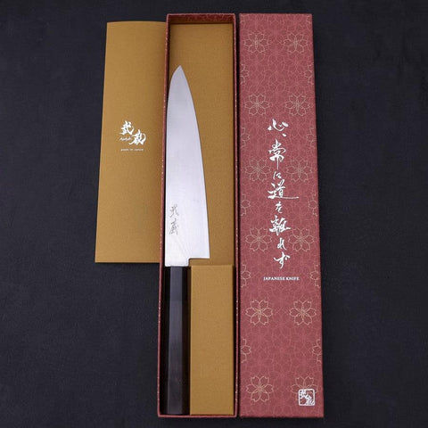 Gyuto VG-10 Damascus Buffalo Ebony Handle 210mm-[Musashi]-[Japanese-Kitchen-Knives]