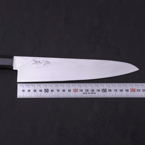 Gyuto VG-10 Damascus Buffalo Ebony Handle 210mm-VG-10-Damascus-Japanese Handle-[Musashi]-[Japanese-Kitchen-Knives]