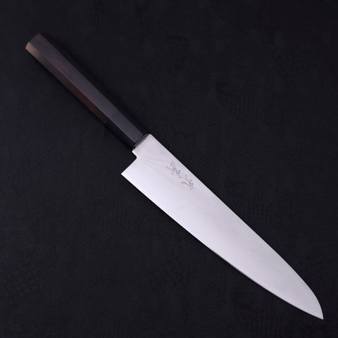 Gyuto VG-10 Damascus Buffalo Ebony Handle 210mm-VG-10-Damascus-Japanese Handle-[Musashi]-[Japanese-Kitchen-Knives]