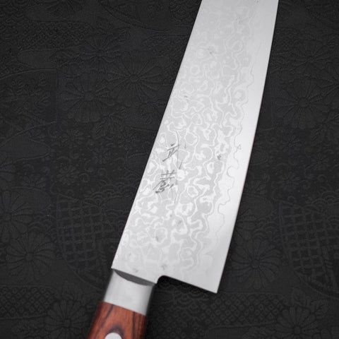 Gyuto VG-10 Damascus Mahogany Handle 210mm-VG-10-Damascus-Western Handle-[Musashi]-[Japanese-Kitchen-Knives]