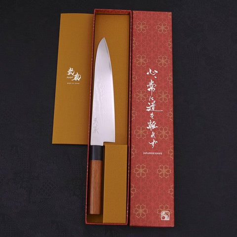 Gyuto VG-10 Damascus Shitan Handle 210mm-VG-10-Damascus-Japanese Handle-[Musashi]-[Japanese-Kitchen-Knives]