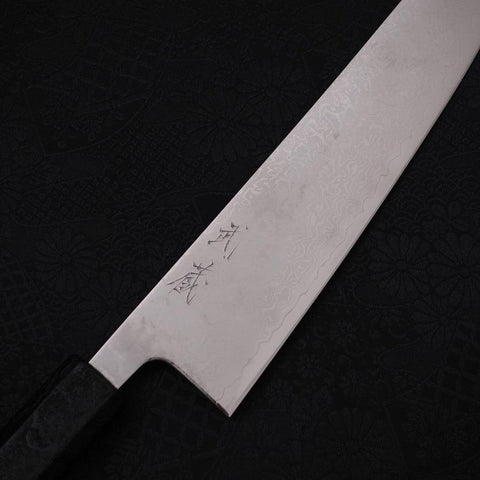 Gyuto VG-10 Damascus Sumi Black Ishime Urushi Handle 210mm-VG-10-Damascus-Japanese Handle-[Musashi]-[Japanese-Kitchen-Knives]