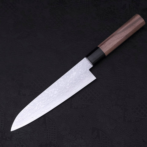 Gyuto VG-10 Damascus Walnut Handle 180mm-Damascus-VG-10-Japanese Handle-[Musashi]-[Japanese-Kitchen-Knives]