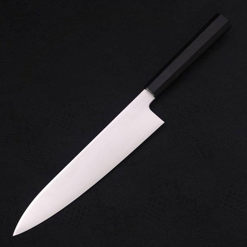 Gyuto VG-10 Polished Double Buffalo Ebony Handle 240mm-Polished-VG-10-Japanese Handle-[Musashi]-[Japanese-Kitchen-Knives]