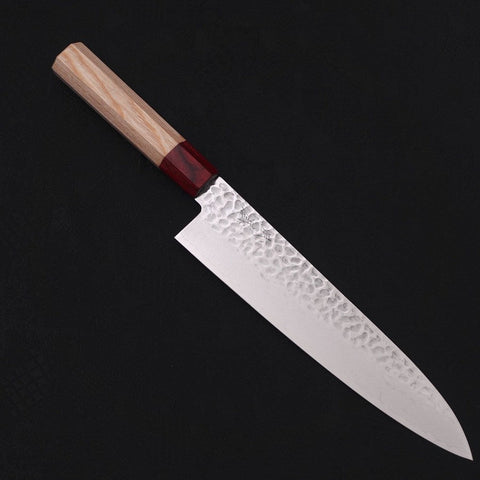 Gyuto VG-10 Tsuchime Damascus Sakura-Ki Handle 210mm-VG-10-Damascus-Japanese Handle-[Musashi]-[Japanese-Kitchen-Knives]