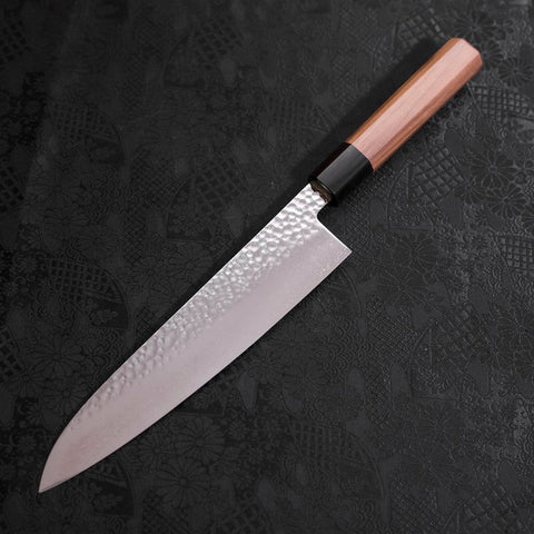 Gyuto VG-10 Tsuchime Damascus Walnut Handle 210mm-VG-10-Damascus-Japanese Handle-[Musashi]-[Japanese-Kitchen-Knives]