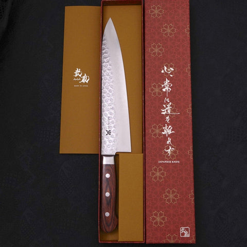 Gyuto VG-10 Tsuchime Damascus Western Handle 240mm-VG-10-Damascus-Western Handle-[Musashi]-[Japanese-Kitchen-Knives]