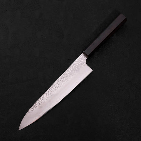 Gyuto VG-10 Tsuchime Ebony Handle 210mm-VG-10-Tsuchime-Japanese Handle-[Musashi]-[Japanese-Kitchen-Knives]