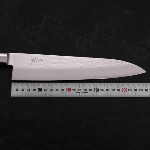 Gyuto VG-5 Tsuchime Brown Western Handle 240mm-VG-5-Tsuchime-Western Handle-[Musashi]-[Japanese-Kitchen-Knives]