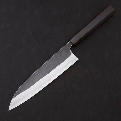 Gyuto White Steel #2 Kurouchi Stainless Clad Ebony Handle 180mm-White steel #2-Kurouchi-Japanese Handle-[Musashi]-[Japanese-Kitchen-Knives]