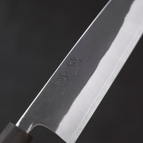 Gyuto White Steel #2 Kurouchi Stainless Clad Ebony Handle 180mm-White steel #2-Kurouchi-Japanese Handle-[Musashi]-[Japanese-Kitchen-Knives]