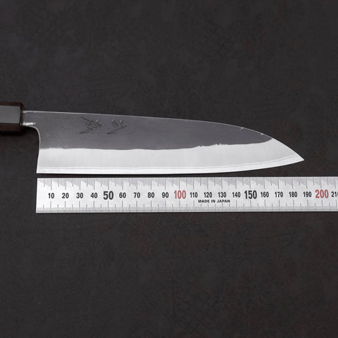 Gyuto White Steel #2 Kurouchi Stainless Clad Ebony Handle 180mm-White steel #2-Kurouchi-Japanese Handle-[Musashi]-[Japanese-Kitchen-Knives]